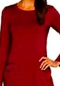 Isaac Mizrahi Live top w/chiffon maroon small